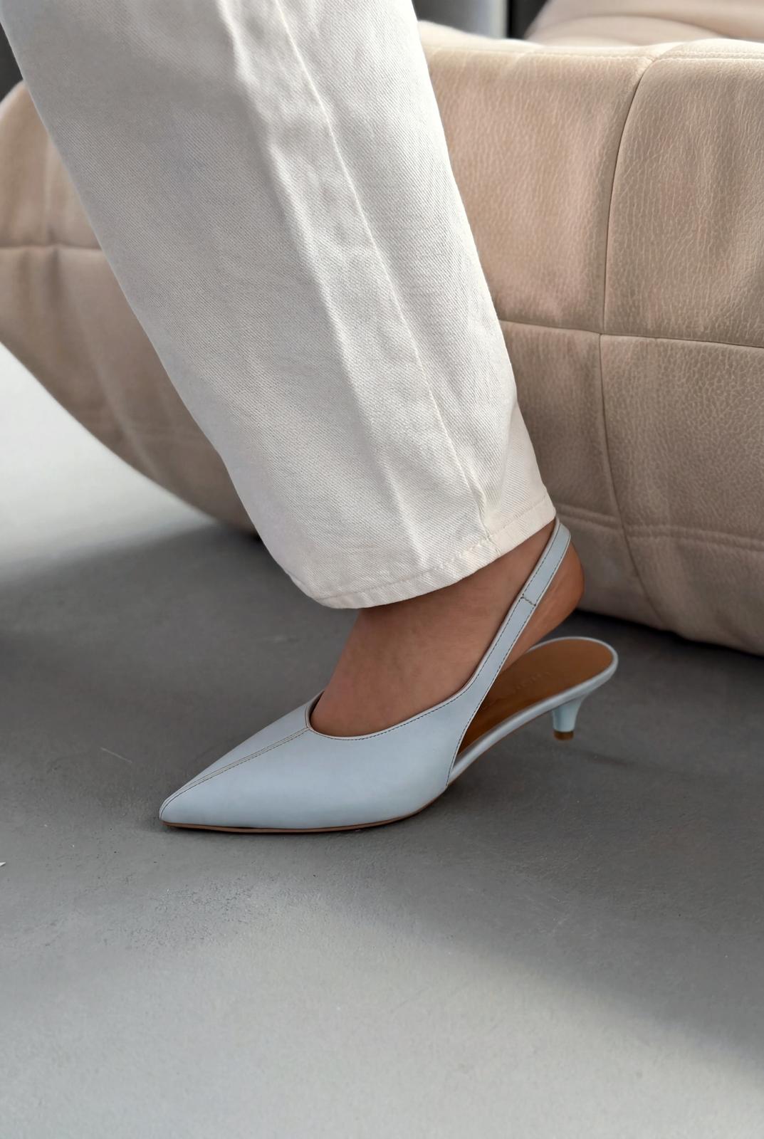 Selor Baby Blue Genuine Leather Faux Leather Women's Stilettos
