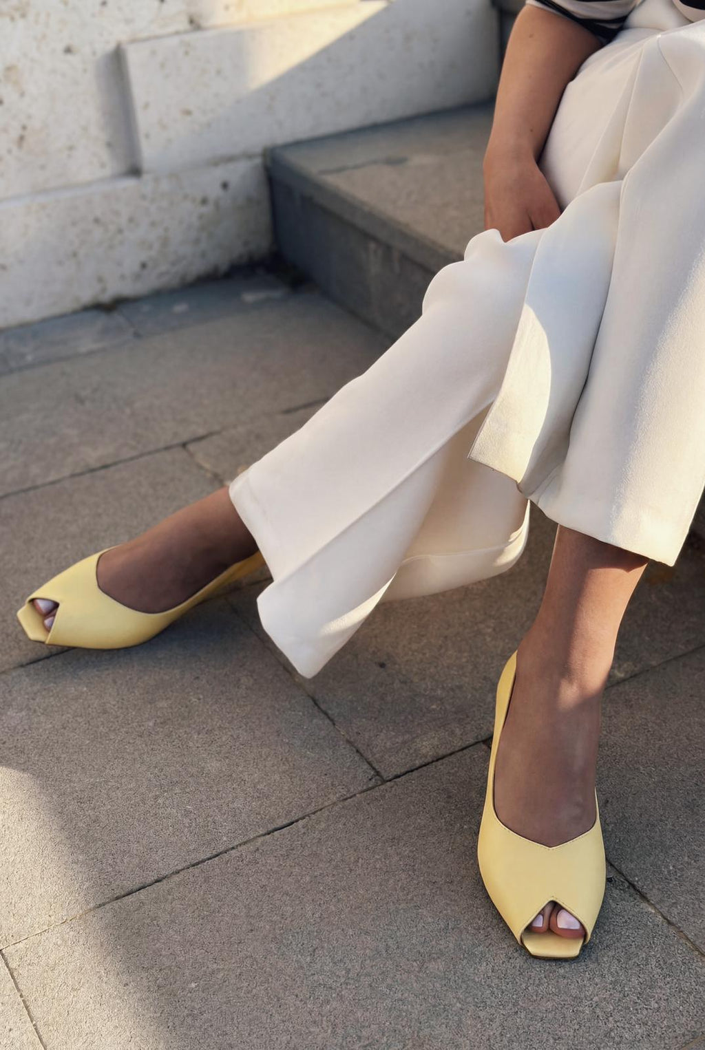 Norvion Yellow Genuine Leather Faux Leather Women's Pumps