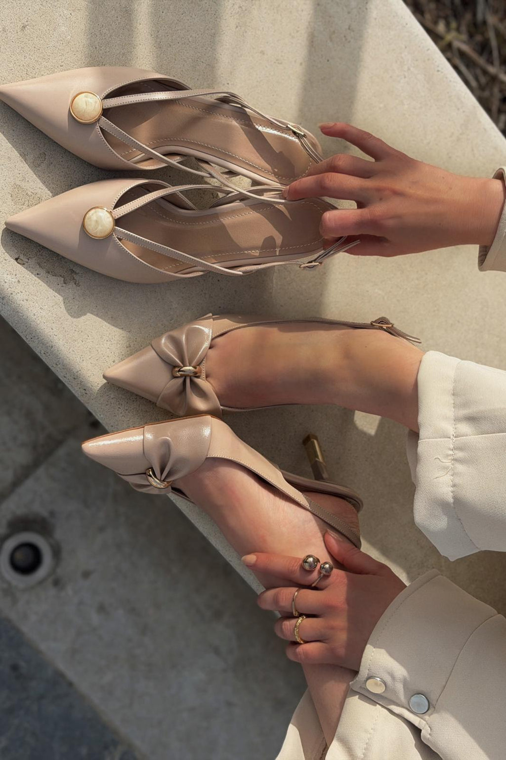 Lorvani Nude Faux Leather Women's Stilettos