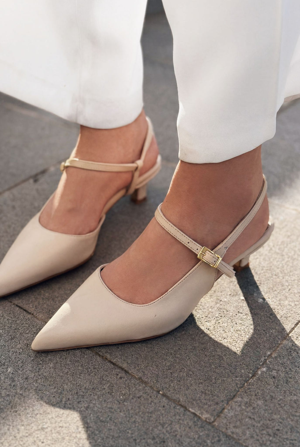 Torev Beige Faux Leather Women's Stilettos