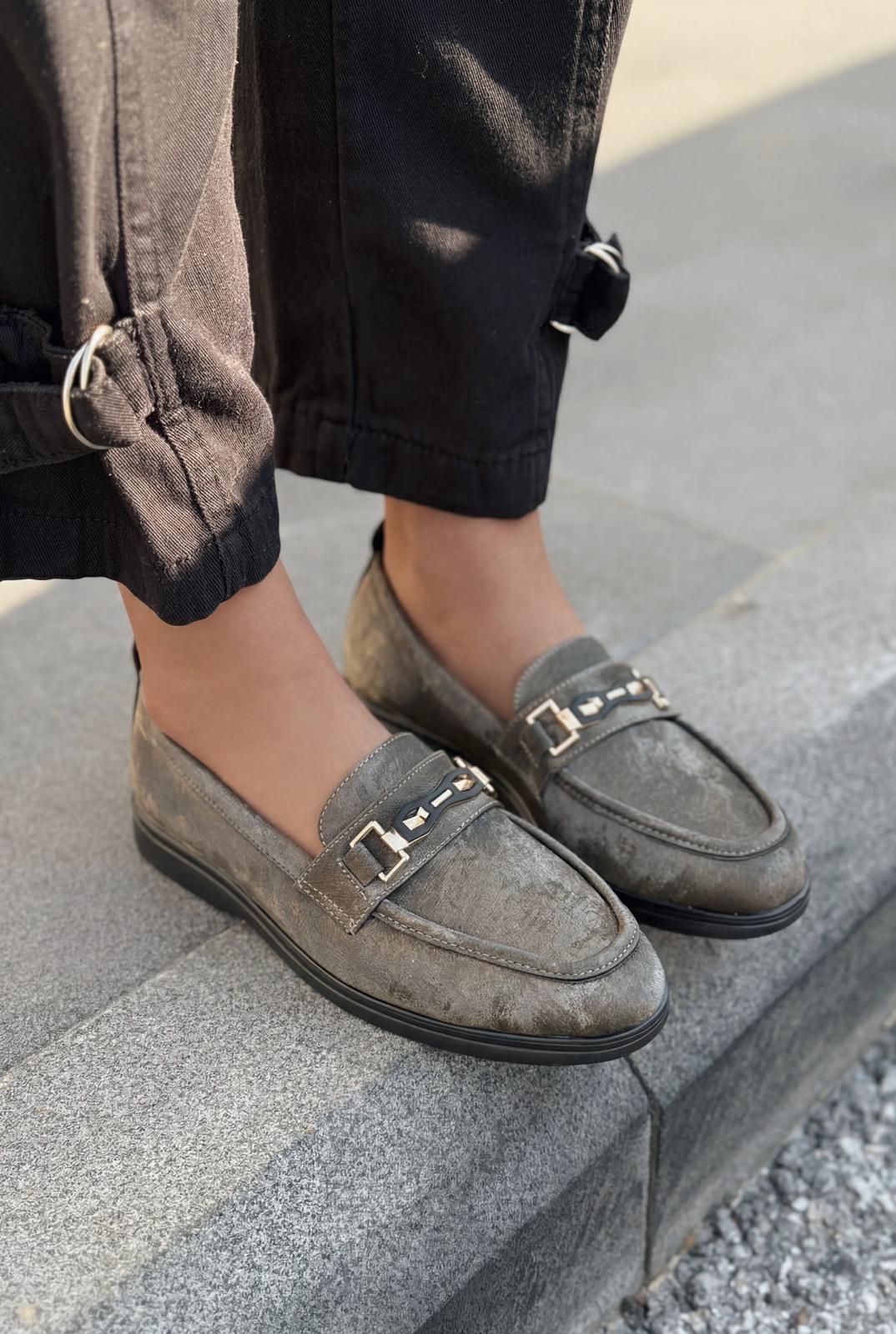 Toler Gray Satin Women's Loafers