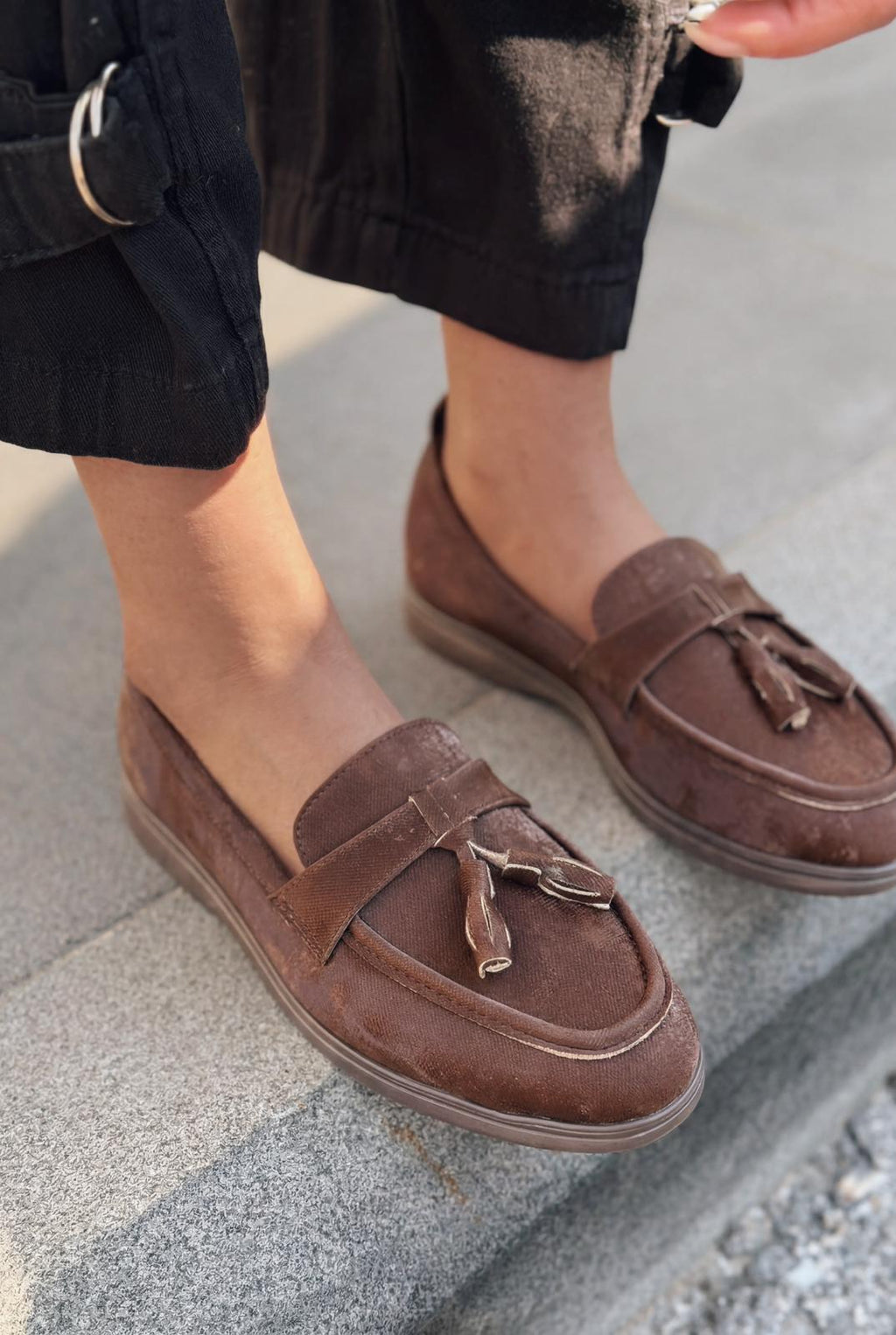 Yorvik Dark Brown Satin Women's Loafers