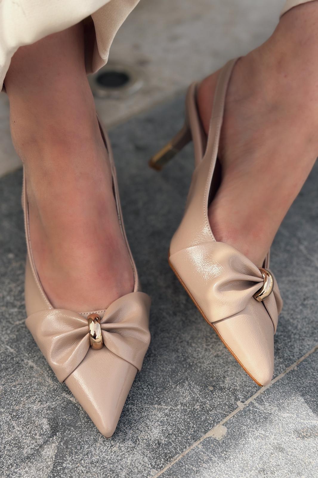 Lorvani Nude Faux Leather Women's Stilettos
