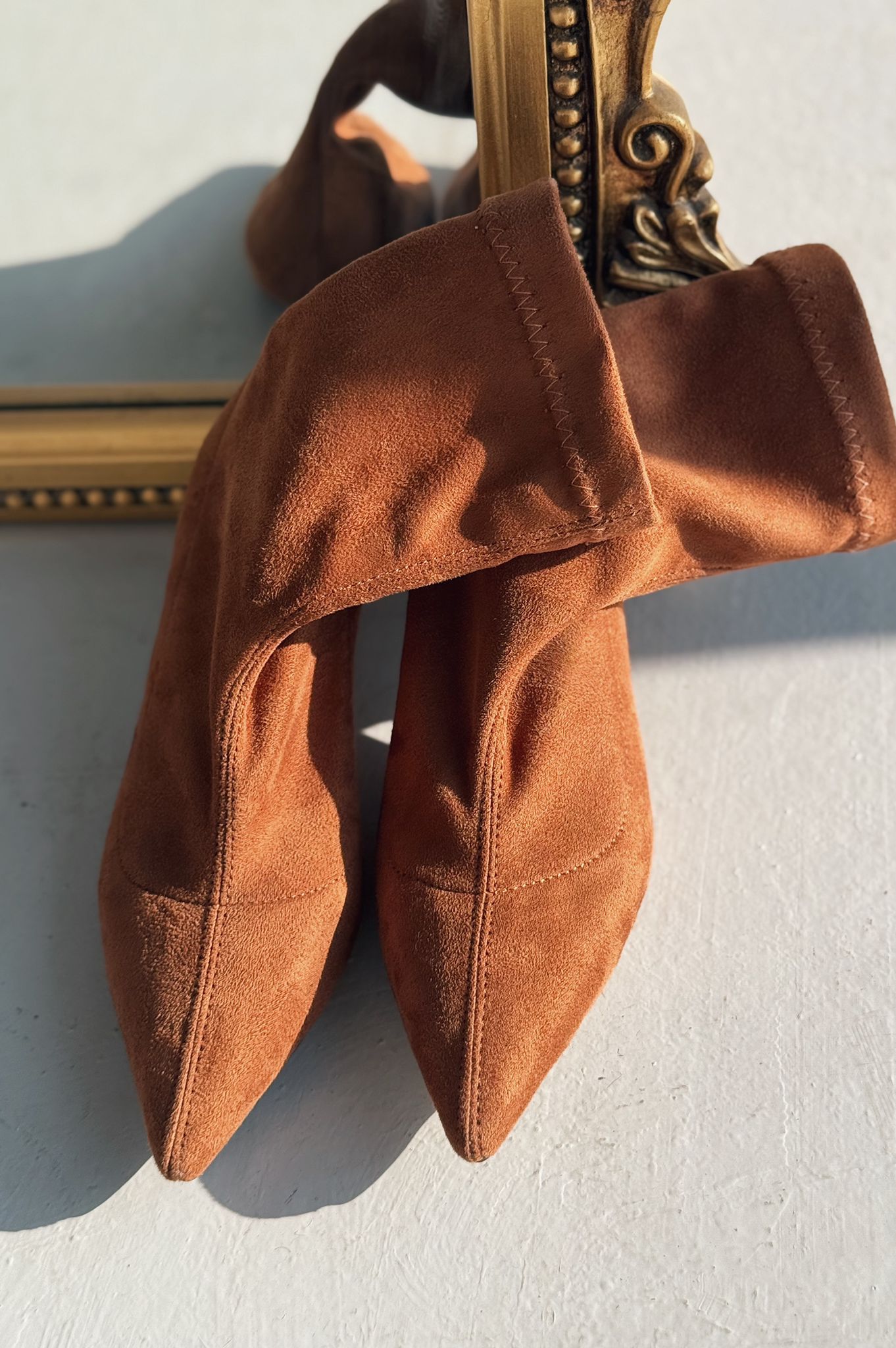Loravo Suede Taba Stiletto Sock Boots