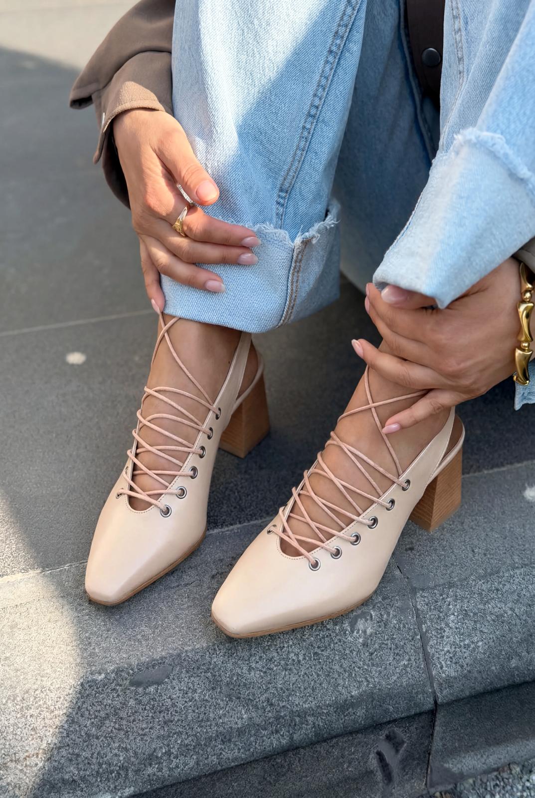 Yorella Nude Faux Leather Women's Pumps