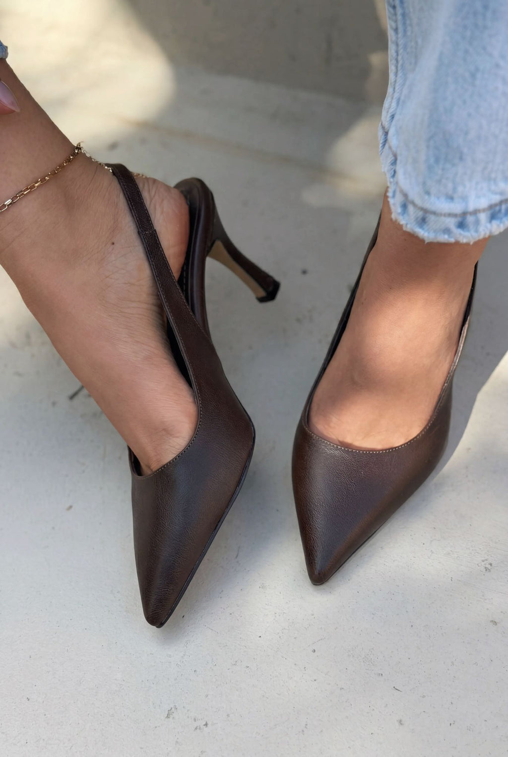 Alvessa Taupe Faux Leather Women's Stilettos