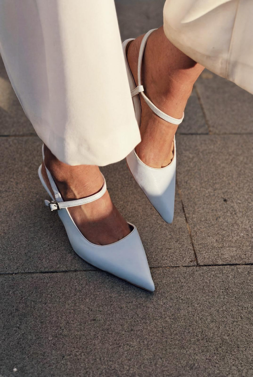 Torev Baby Blue Faux Leather Women's Stilettos