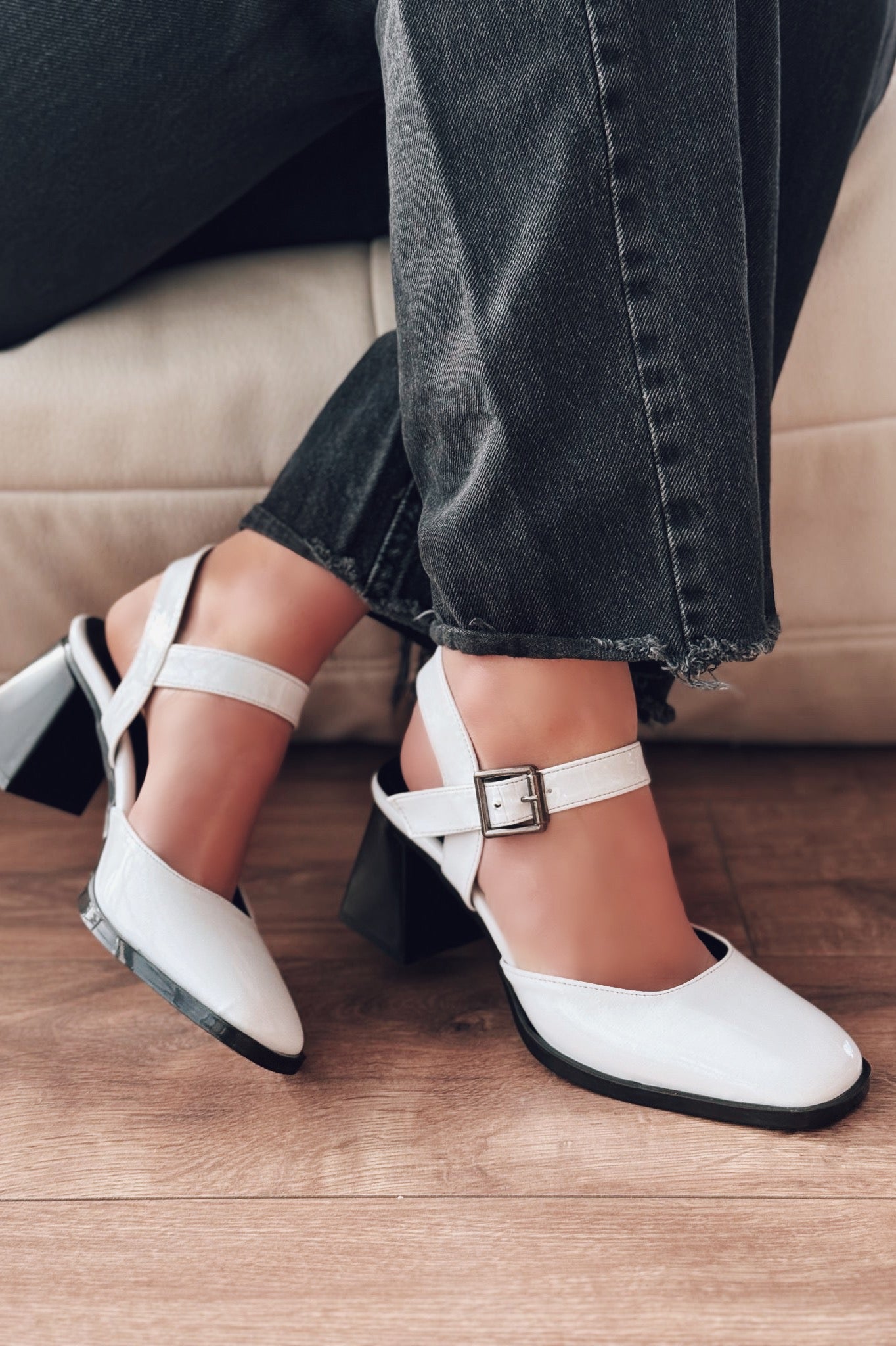 Melora White Patent Faux Leather Women's Mary Jane