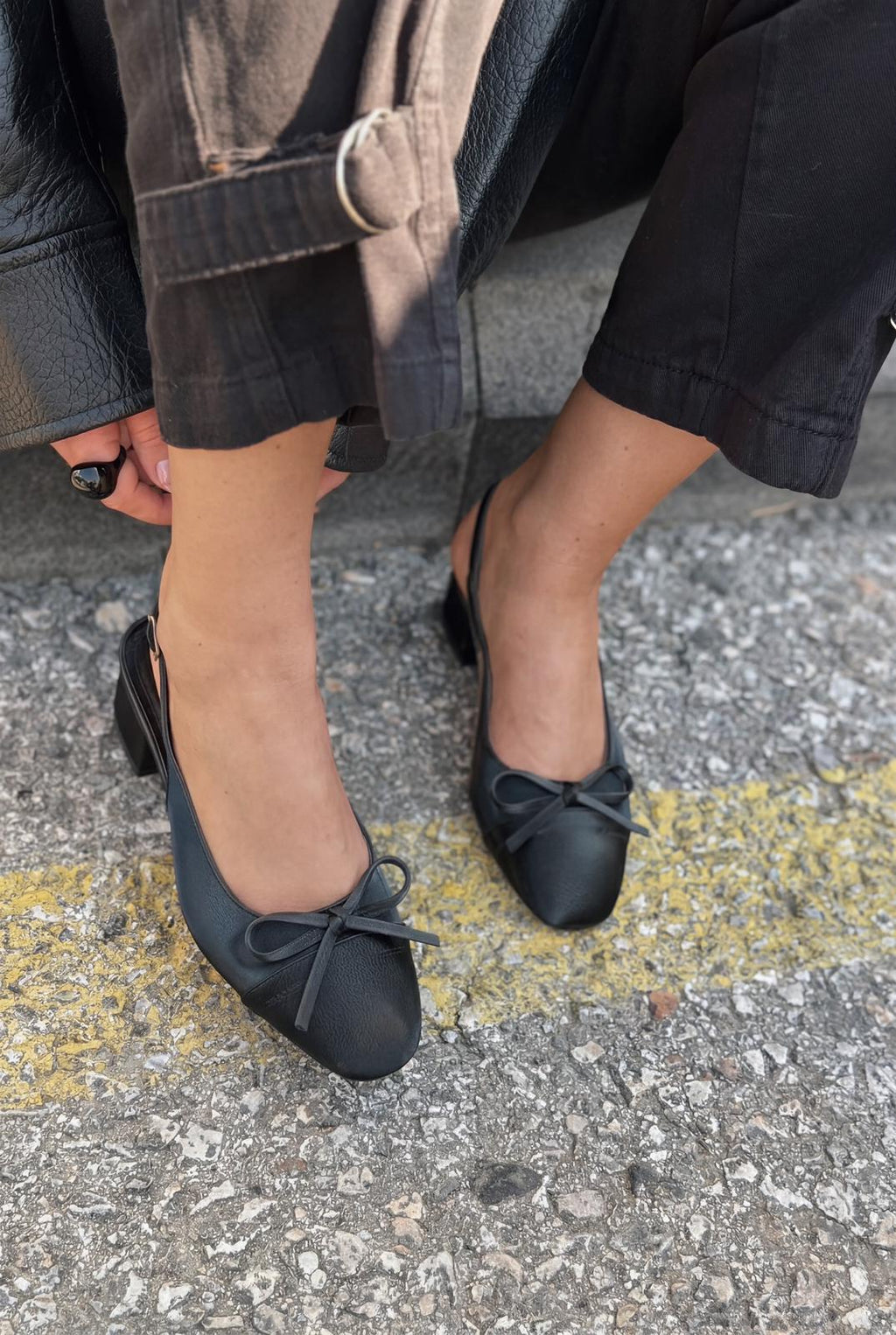 Rivka Black Satin Women's Mary Jane
