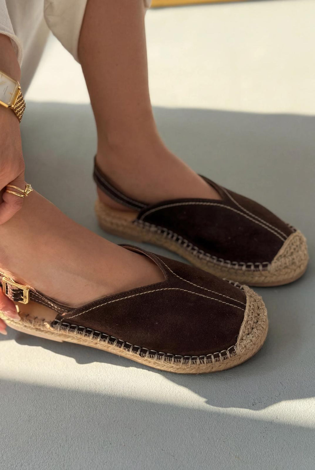 Orveth Light Brown Genuine Suede Women's Espadrille