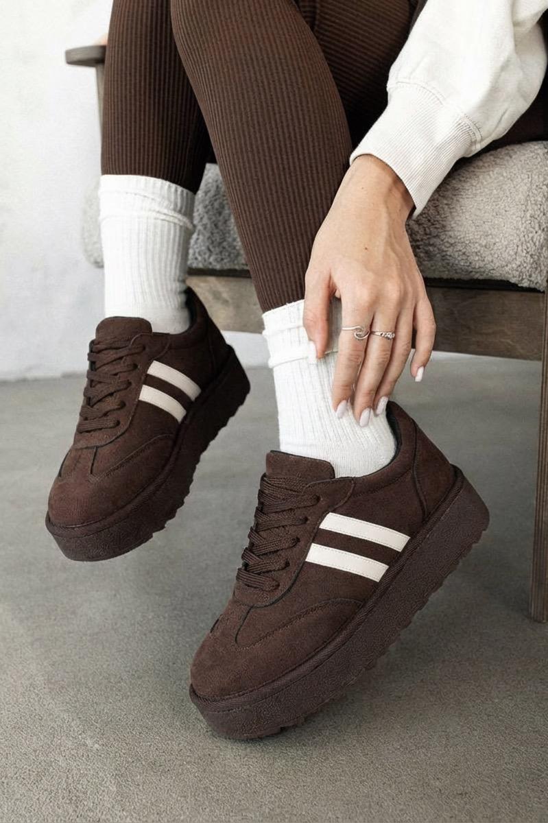 Vireo Dark Brown Suede Women's Sneakers