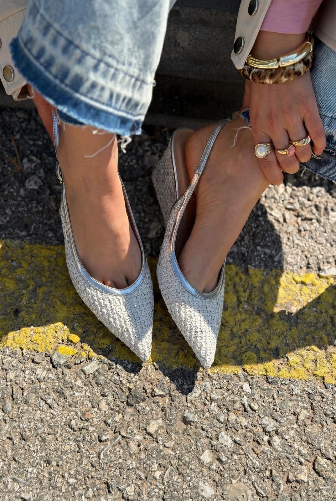 Solthera Silver Women's Wedge Heel Stilettos