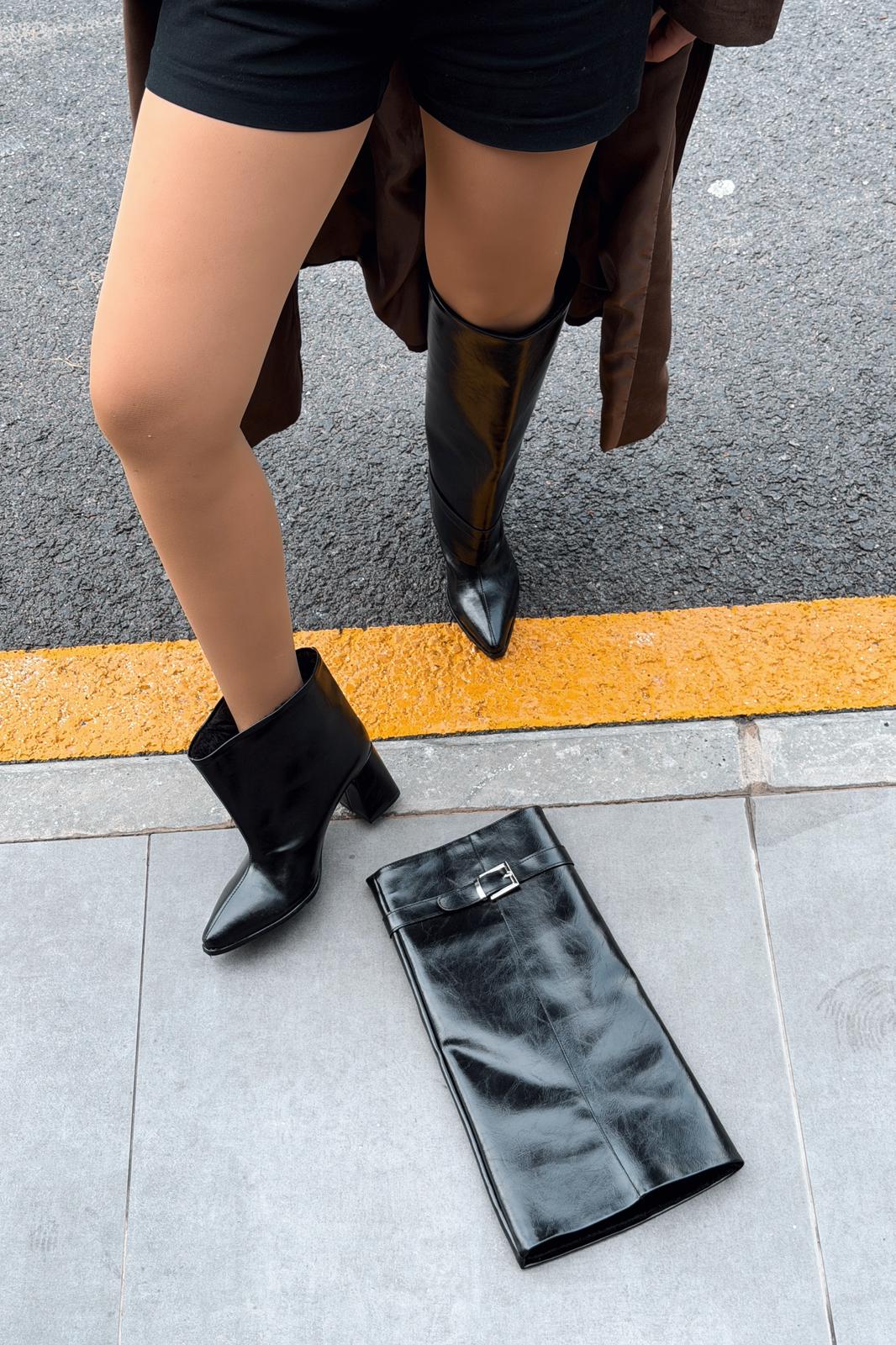 Lorimax Black Patent Faux Leather Women's Boots