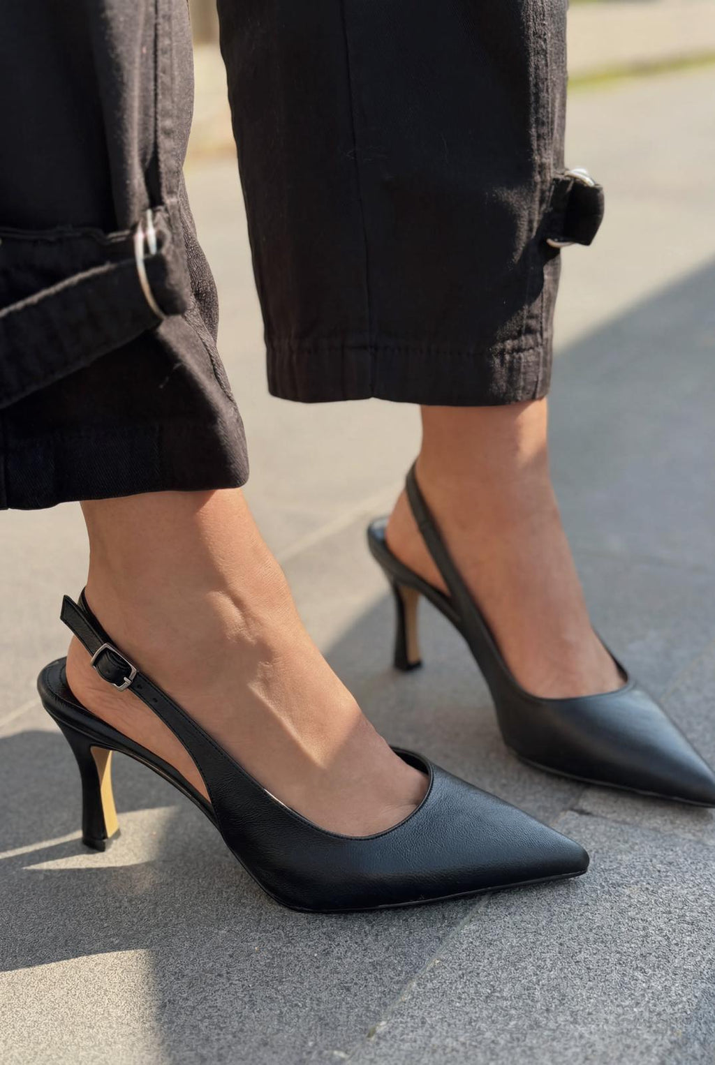 Alvessa Black Faux Leather Women's Stilettos