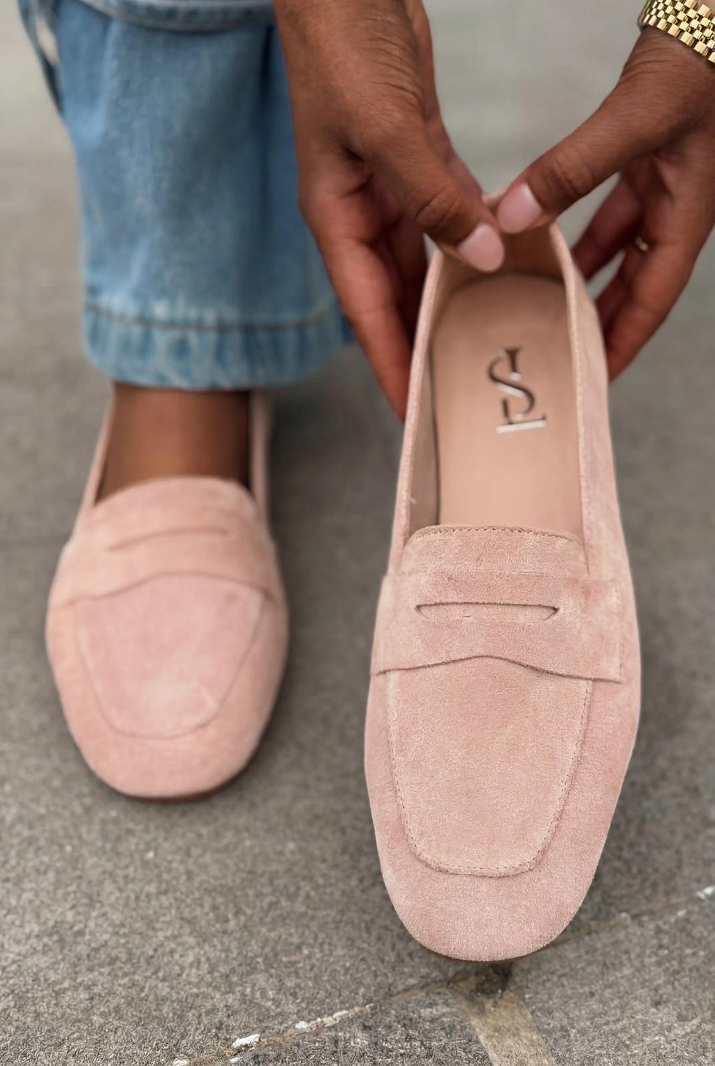 Melniel Blush Genuine Suede Women's Loafers