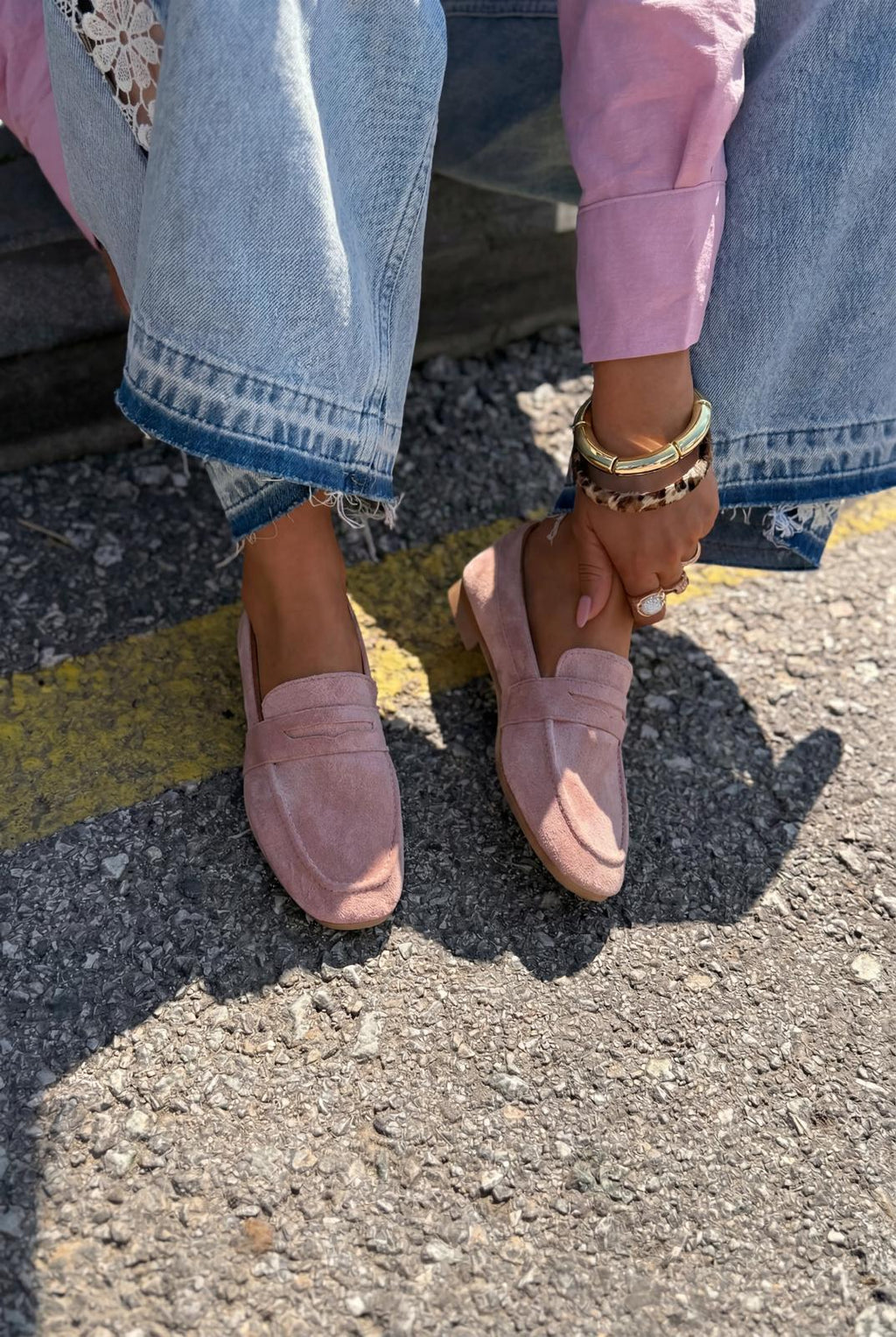 Orvino Blush Suede Women's Loafers