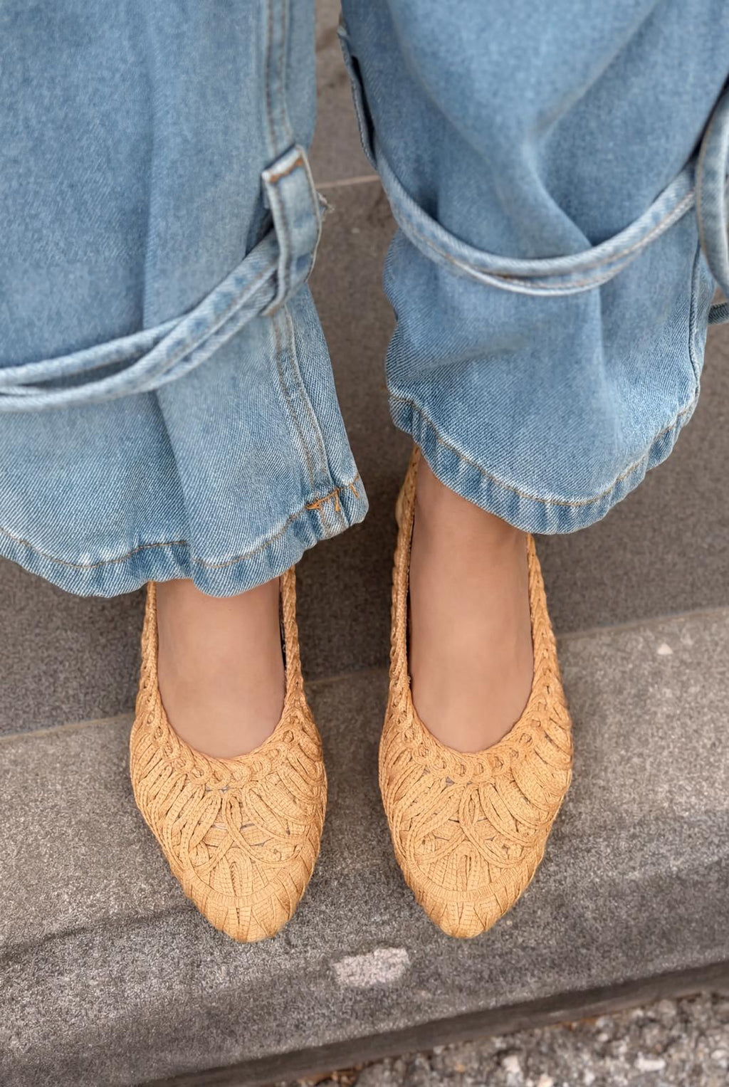 Morvik Beige Synthetic Women's Flats