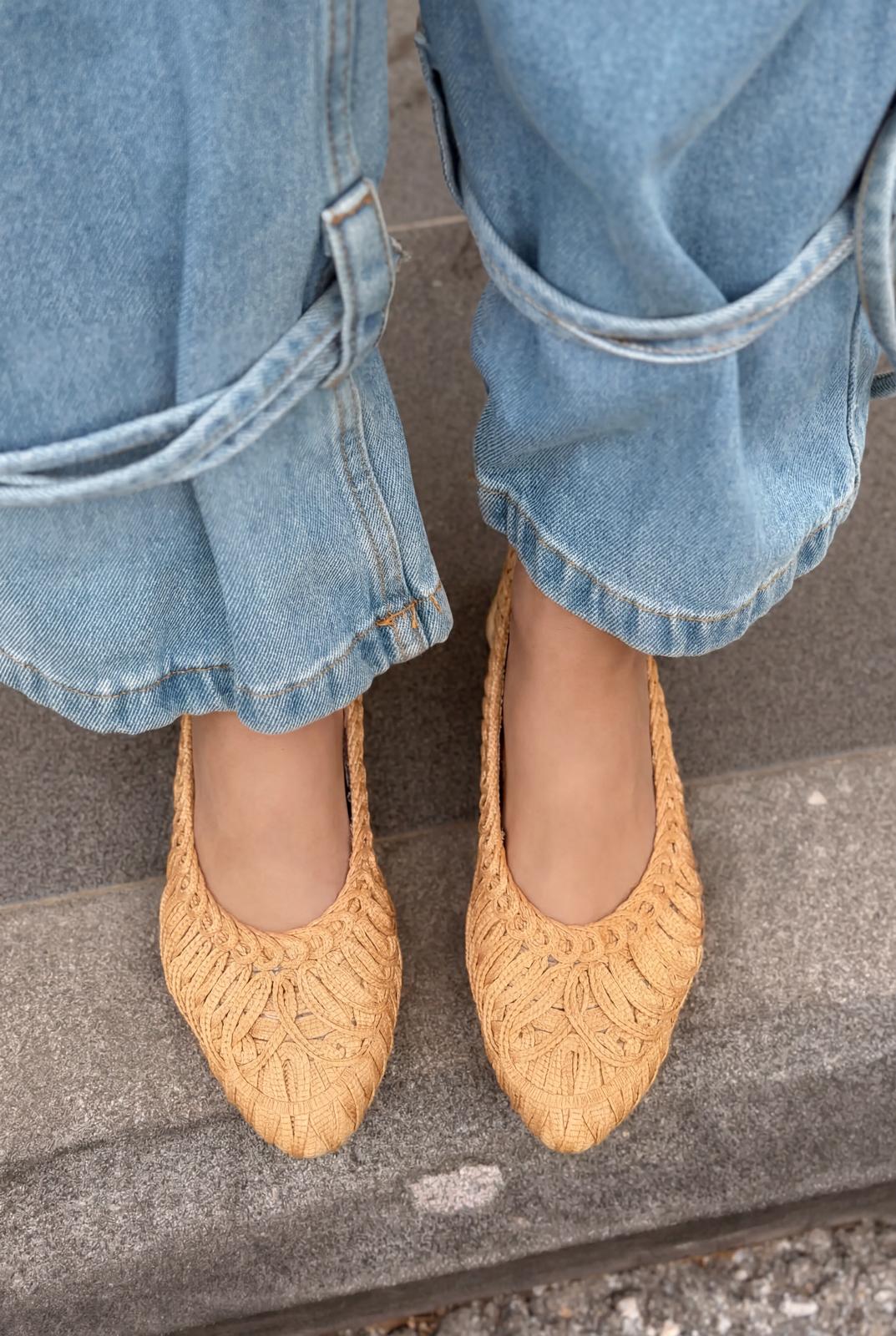 Morvik Beige Synthetic Women's Flats