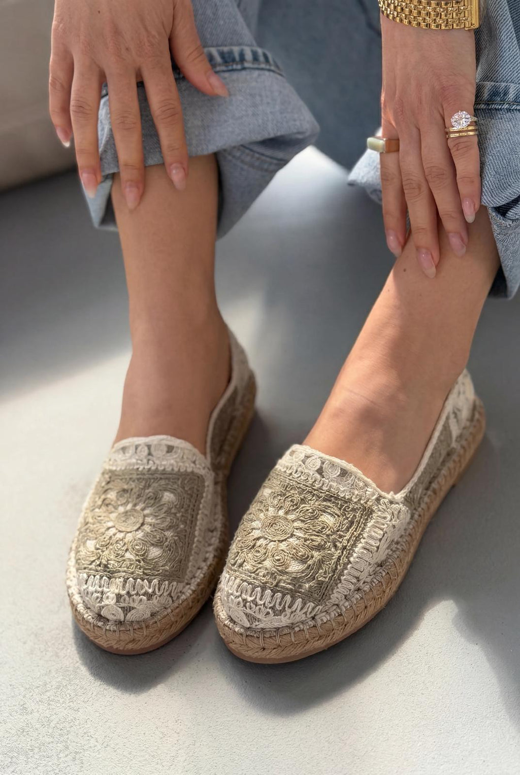 Linera Khaki Women's Espadrille Loafers