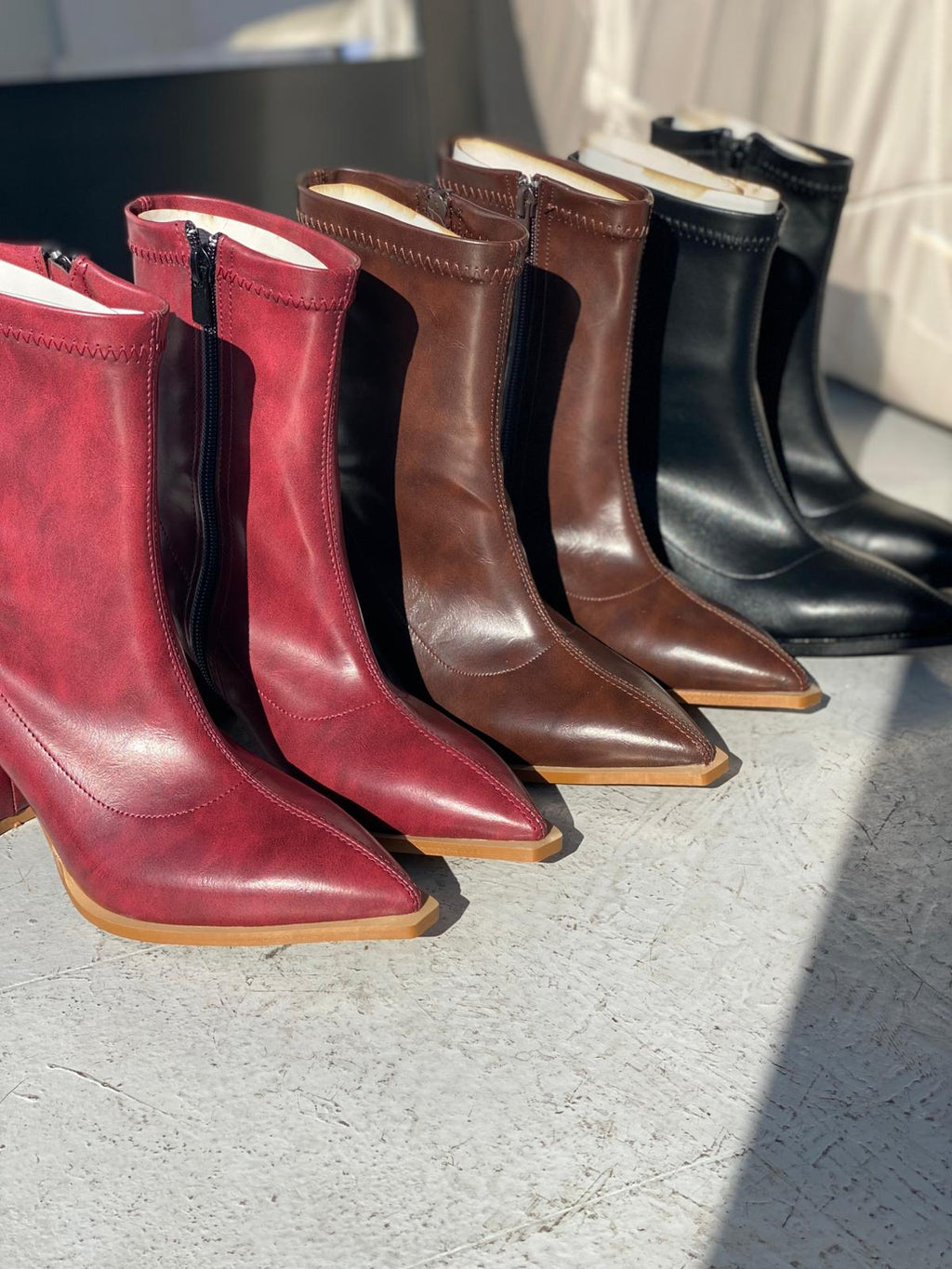 Selvora Bordeaux Faux Leather Women's Boots