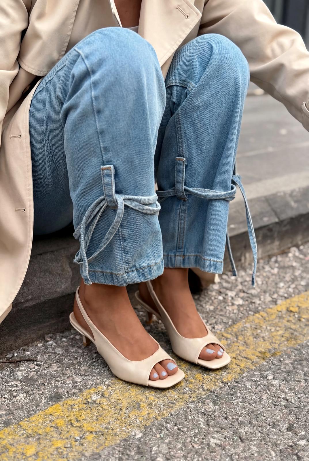 Velavo Beige Crinkled Patent Faux Leather Women's Pumps Sandals