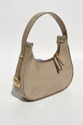 Sermic Taupe Patent Faux Leather Women's Handbag