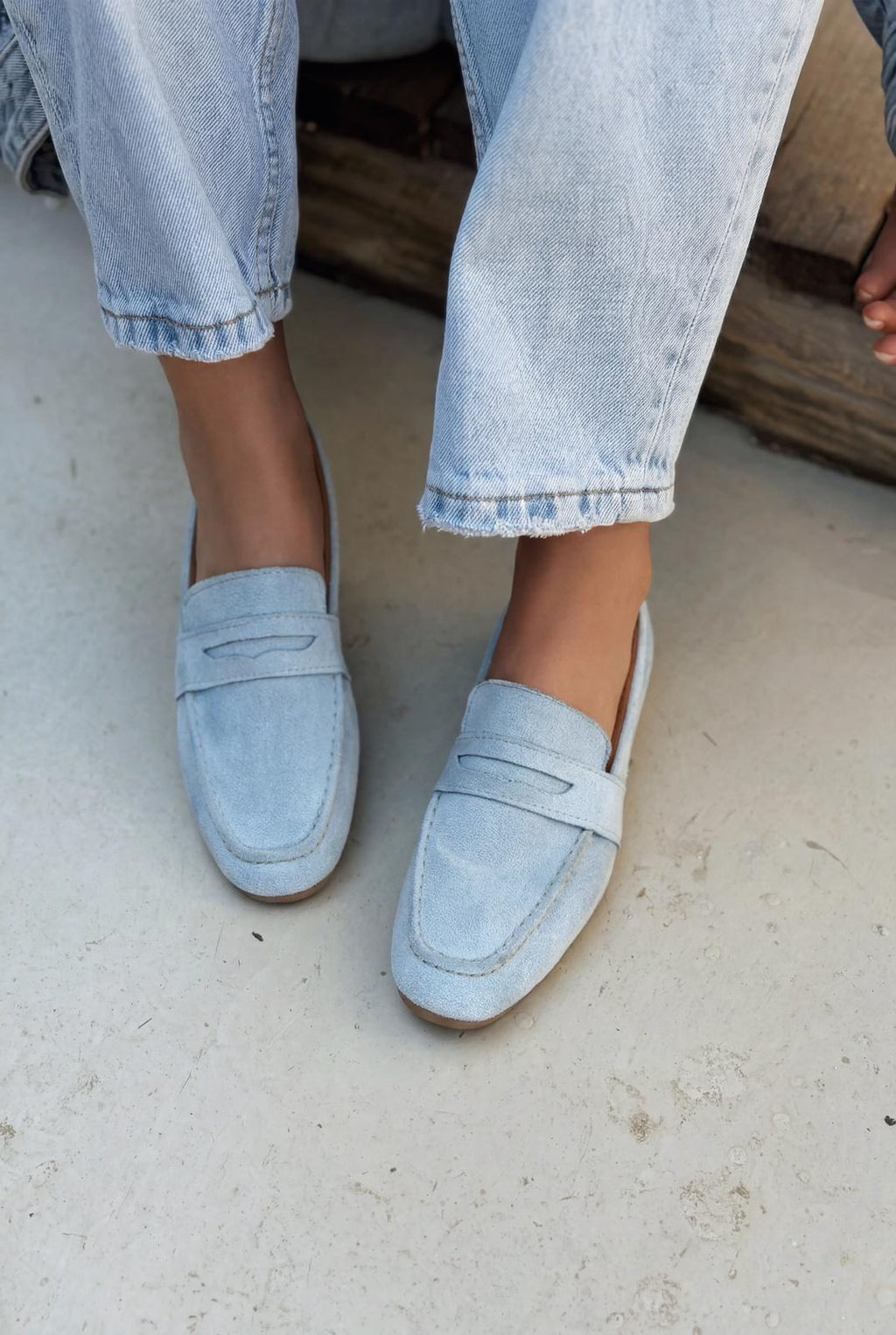 Orvino Women's Loafer Baby Blue Suede