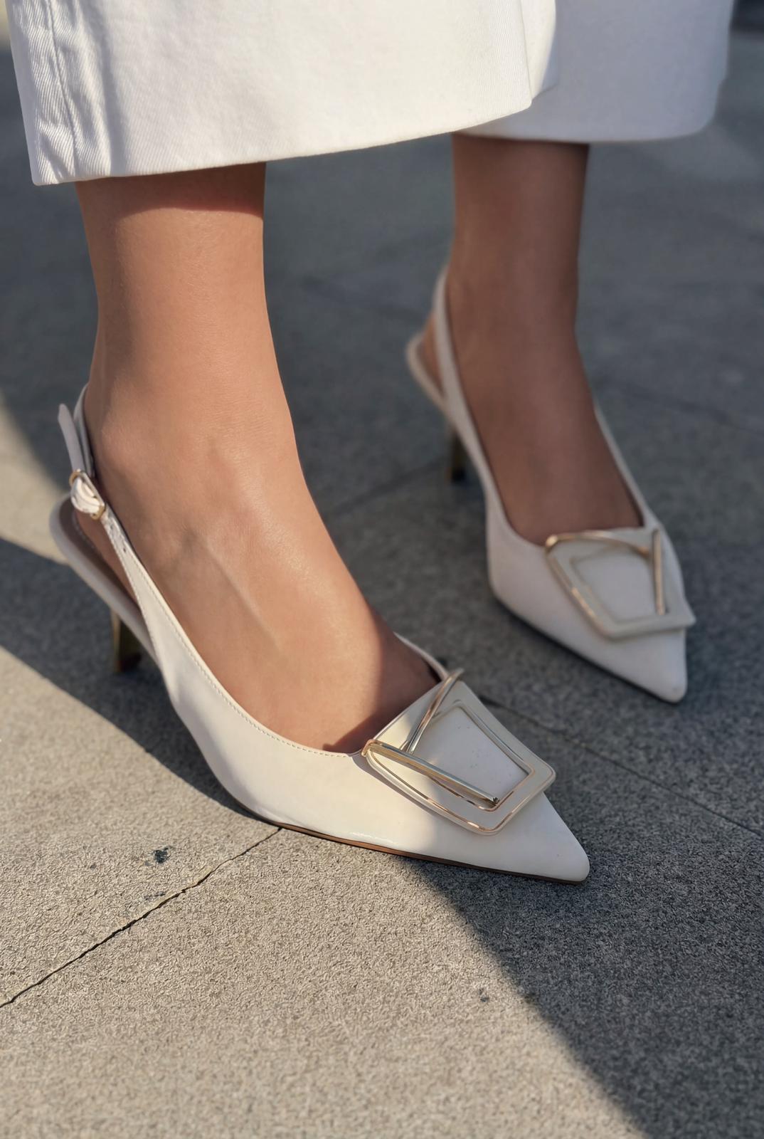 Talvine Beige Satin Women's Stilettos