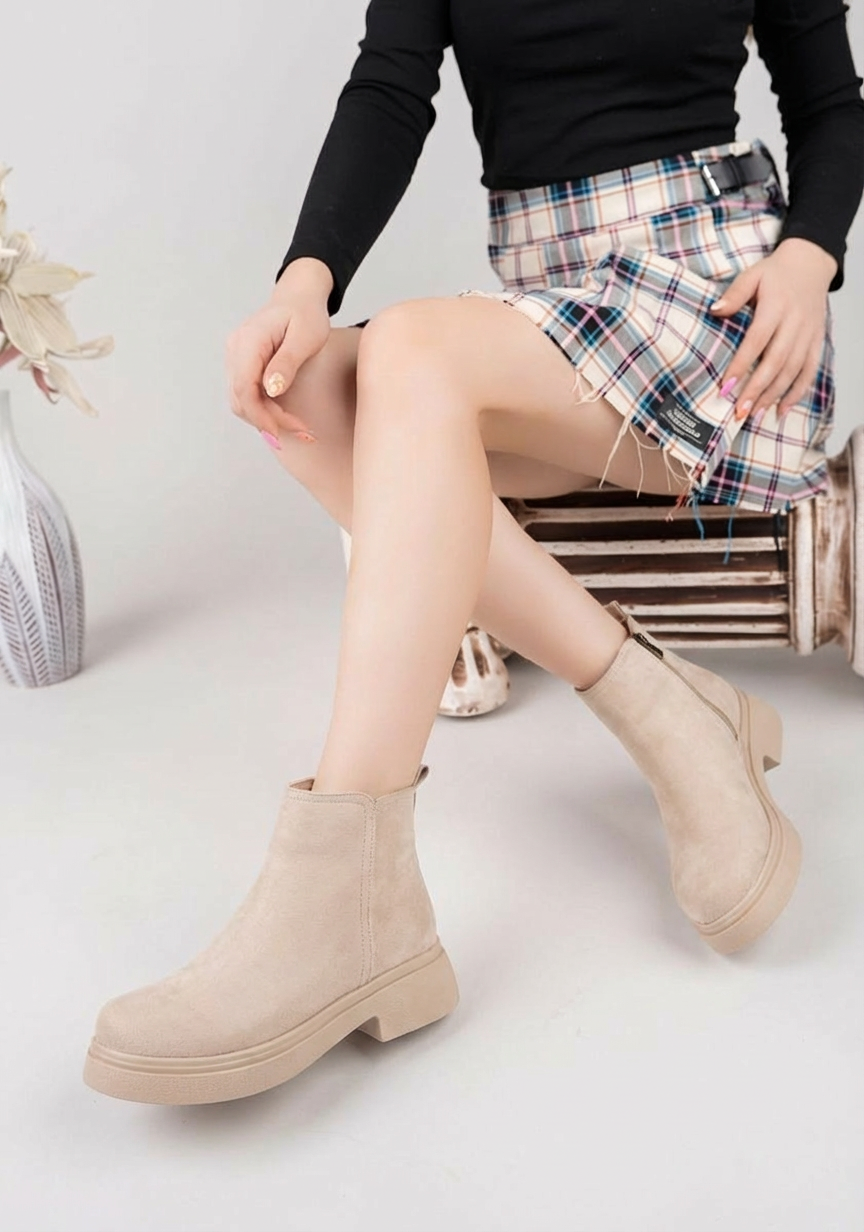 Sorvella Beige Suede Women's Boots