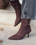 Orvex Brown Suede Stiletto Heel Women's Boots