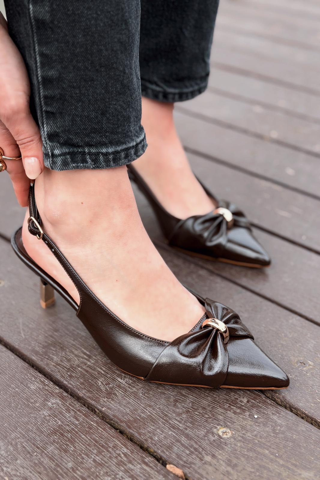 Lorvani Light Brown Faux Leather Women's Stilettos