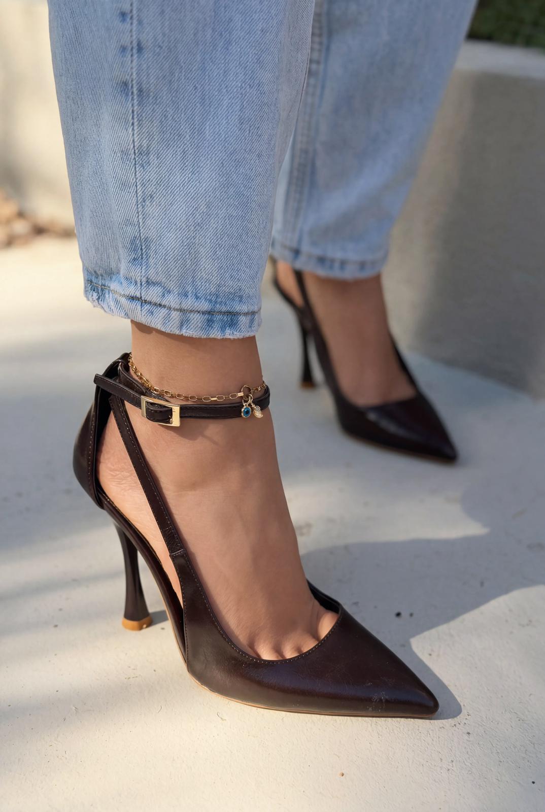 Nerole Light Brown Faux Leather Women's Stilettos