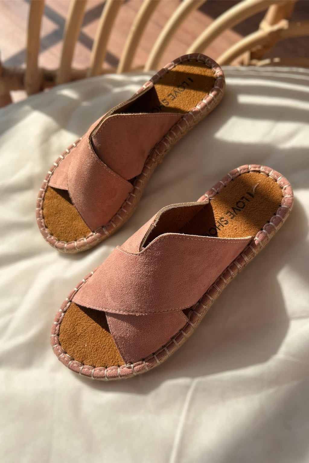 Orind Blush Suede Strap Detail Women's Slides