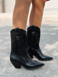 Marnel women's Black embroidered cowboy boots
