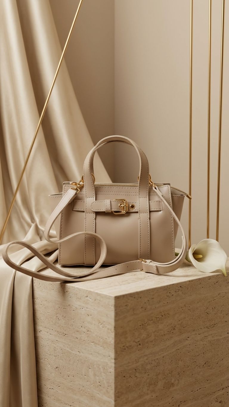 Norev women's handbag Nude faux leather