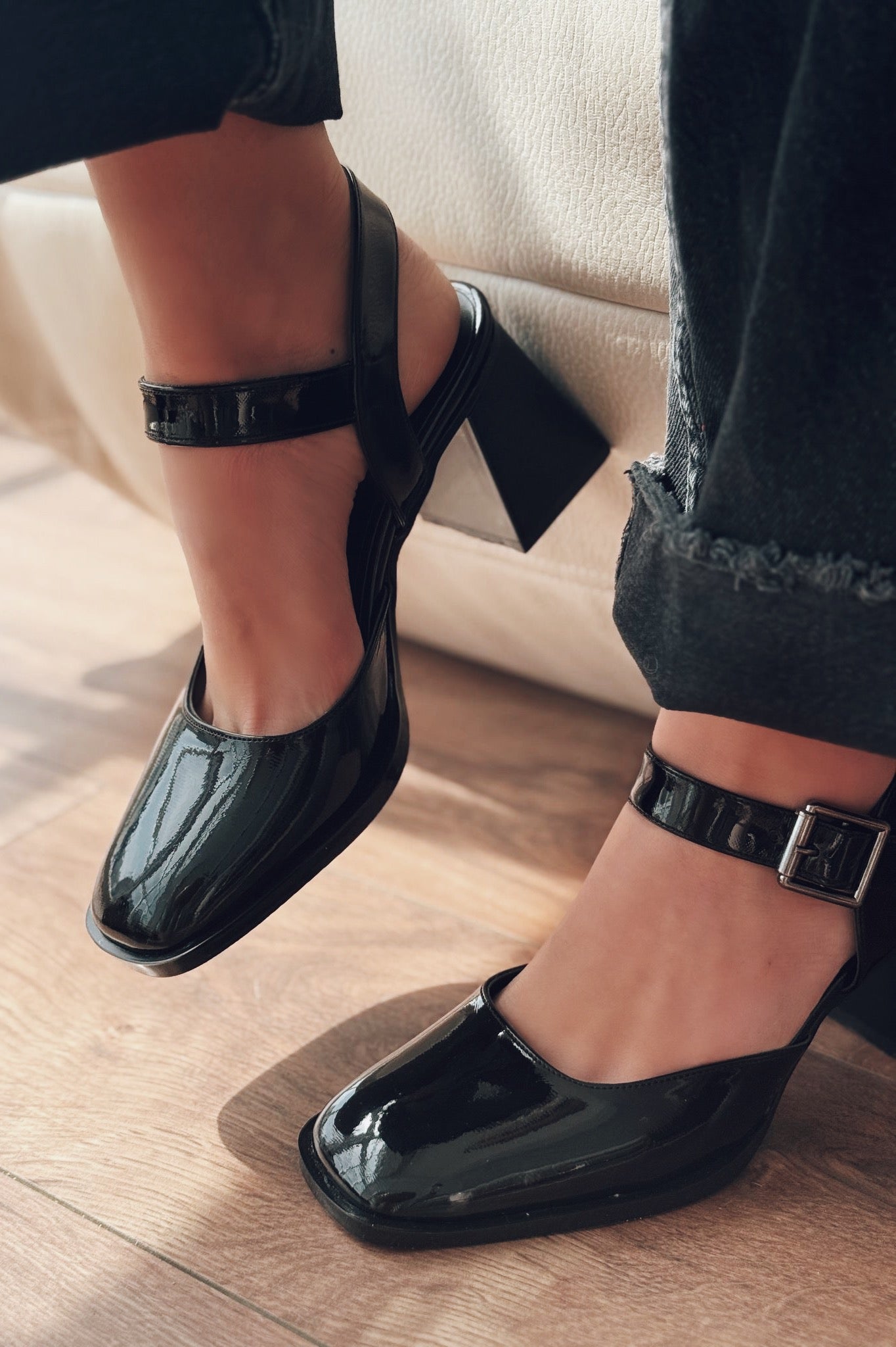 Melora Black Patent Faux Leather Women's Mary Jane