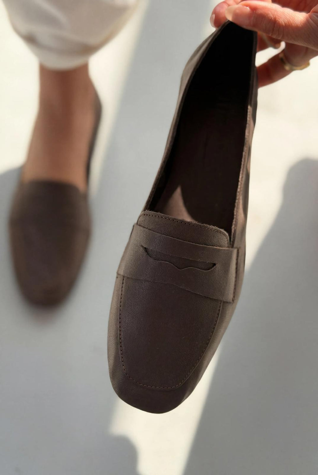 Melniel Light Brown Genuine Leather Women's Loafers