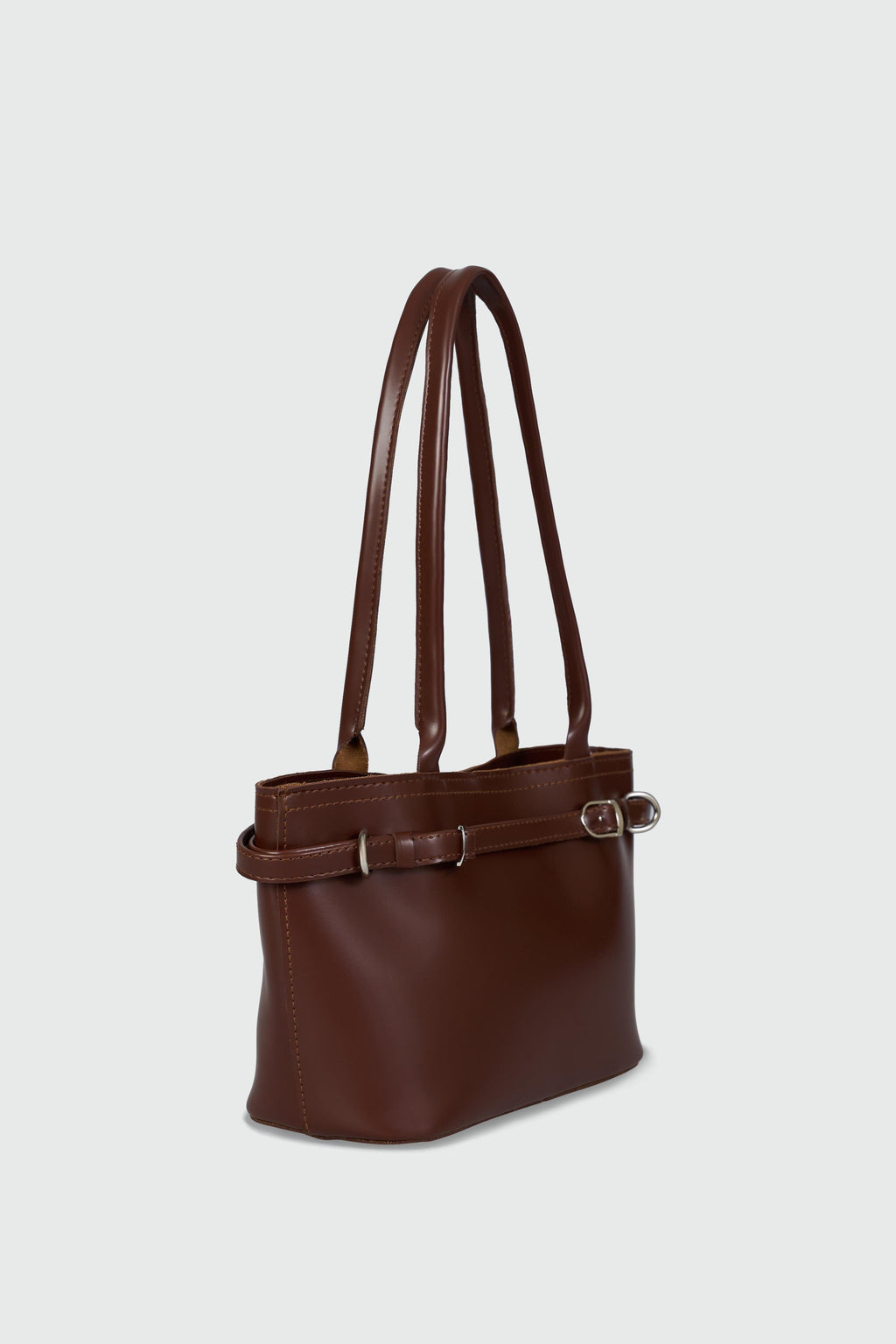 Aurin Brown Faux Leather Shoulder Bag