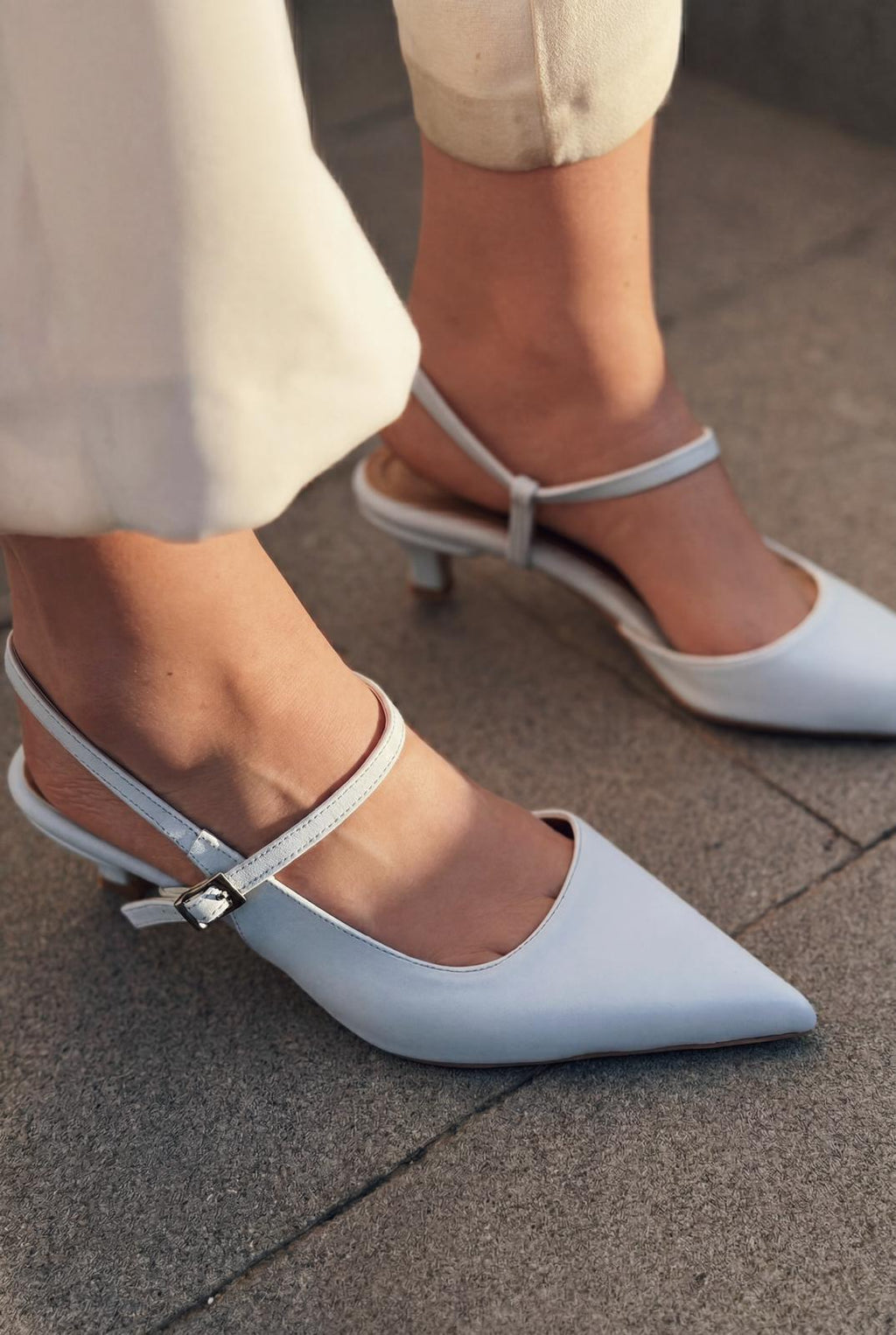 Torev Baby Blue Faux Leather Women's Stilettos