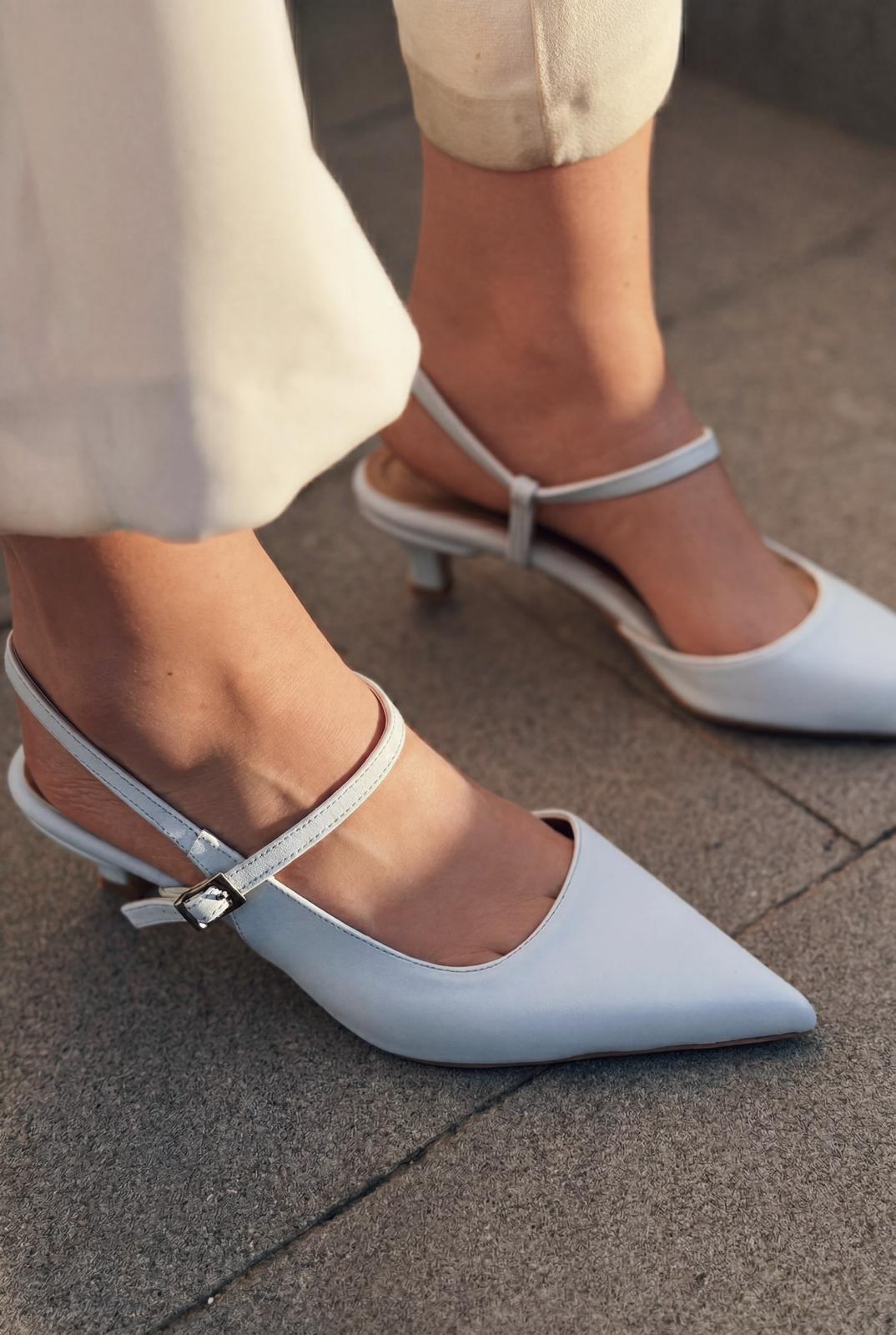 Torev Baby Blue Faux Leather Women's Stilettos
