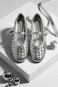 Roselle Silver Patent Faux Leather Women's Flats