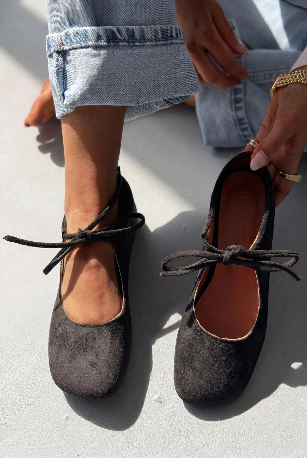 Belith Black Suede Women's Flats